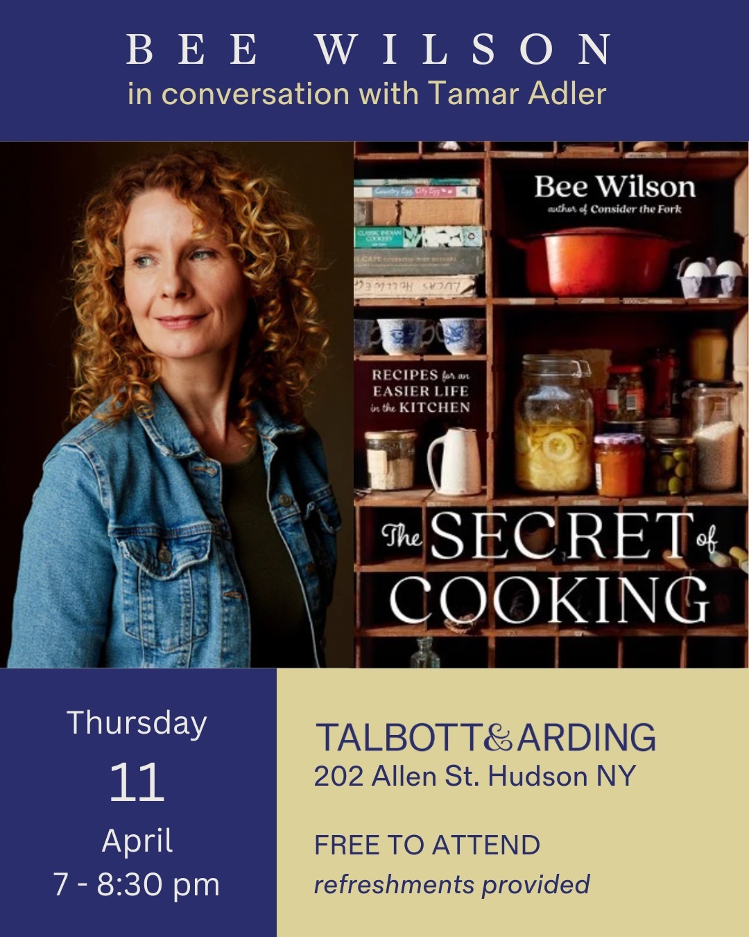 Event in Hudson with Tamar Adler!